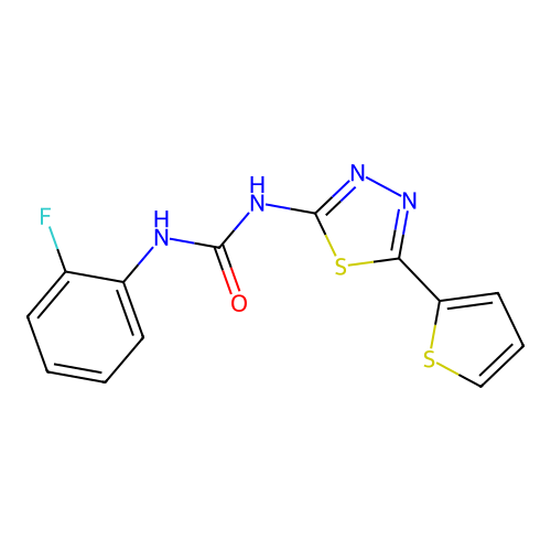 1-(2-Fluorophenyl)-3-[5-(thiophen-2-yl)-1,3,4-thiadiazol-2-yl]urea structure