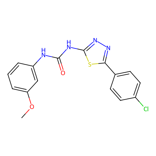 1-[5-(4-Chlorophenyl)-1,3,4-thiadiazol-2-yl]-3-(3-methoxyphenyl)urea structure