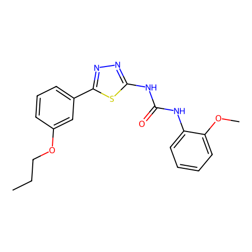 1-(2-Methoxyphenyl)-3-[5-(3-propoxyphenyl)-1,3,4-thiadiazol-2-yl]urea structure