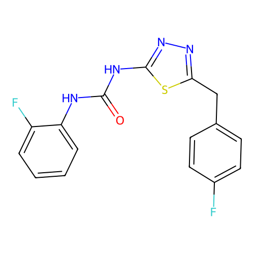 1-[5-(4-Fluorobenzyl)-1,3,4-thiadiazol-2-yl]-3-(2-fluorophenyl)urea structure