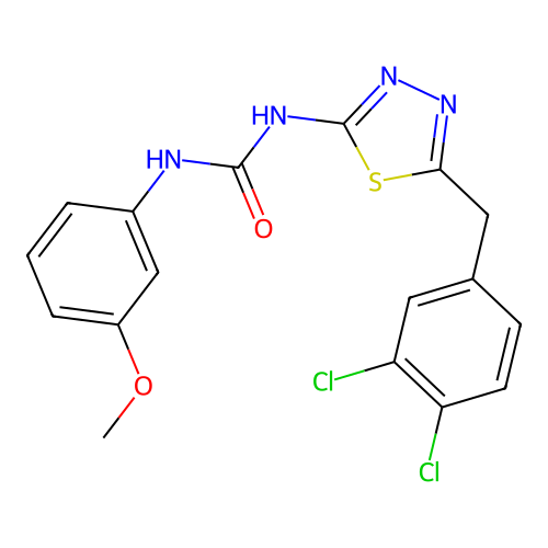 1-[5-(3,4-Dichlorobenzyl)-1,3,4-thiadiazol-2-yl]-3-(3-methoxyphenyl)urea structure