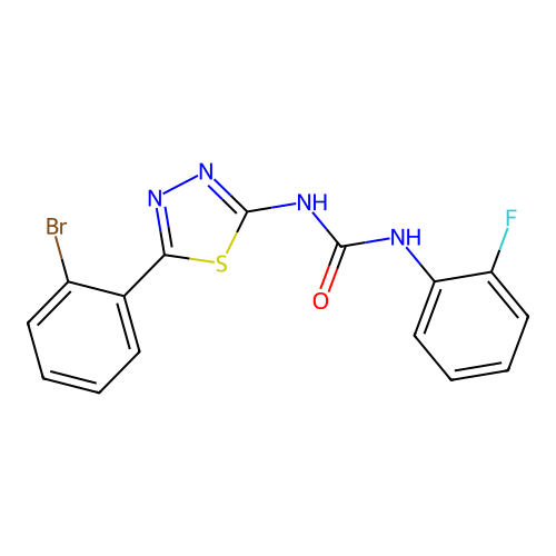 1-[5-(2-Bromophenyl)-1,3,4-thiadiazol-2-yl]-3-(2-fluorophenyl)urea structure
