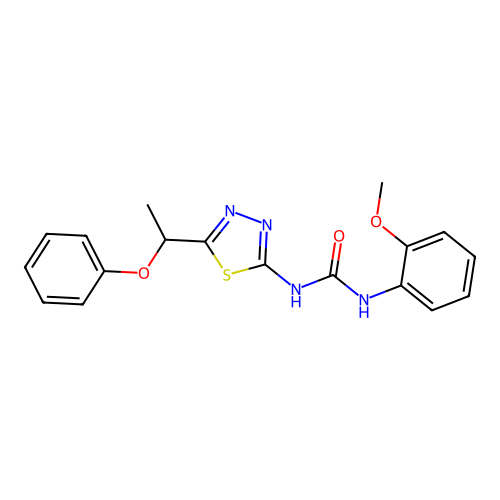 1-(2-Methoxyphenyl)-3-[5-(1-phenoxyethyl)-1,3,4-thiadiazol-2-yl]urea structure