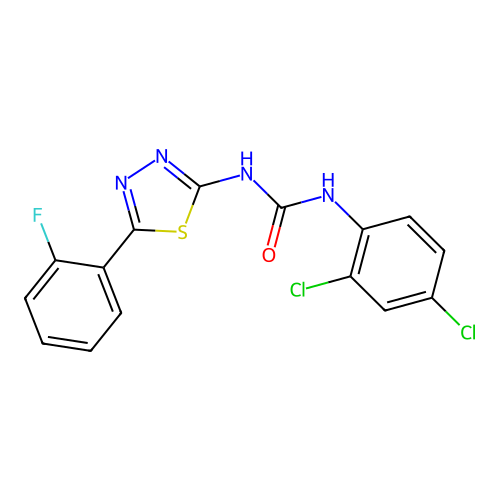 1-(2,4-Dichlorophenyl)-3-[5-(2-fluorophenyl)-1,3,4-thiadiazol-2-yl]urea structure