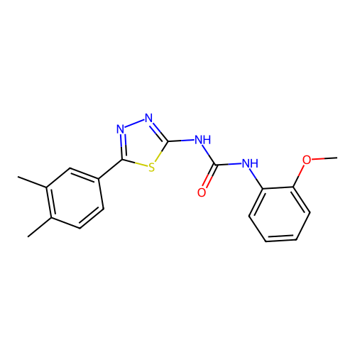 1-[5-(3,4-Dimethylphenyl)-1,3,4-thiadiazol-2-yl]-3-(2-methoxyphenyl)urea structure
