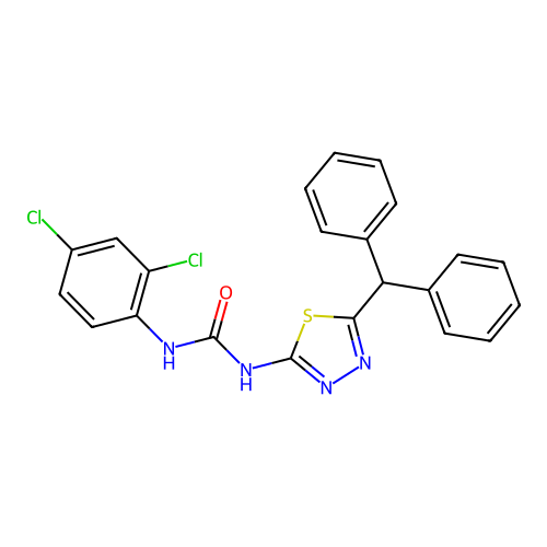1-(5-Benzhydryl-1,3,4-thiadiazol-2-yl)-3-(2,4-dichlorophenyl)urea structure