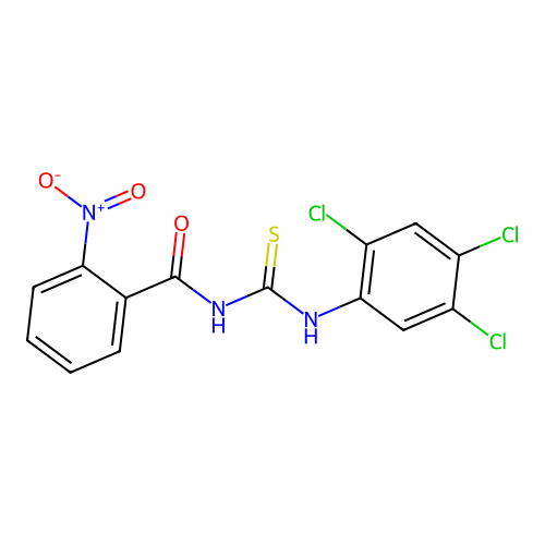 2-nitro-N-[(2,4,5-trichlorophenyl)carbamothioyl]benzamide structure
