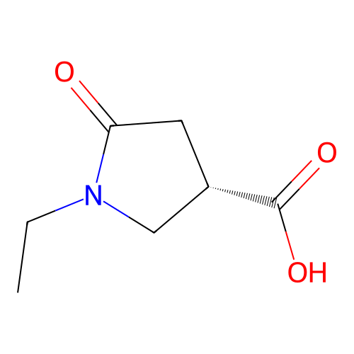 (3S)-1-ethyl-5-oxopyrrolidine-3-carboxylic acid structure