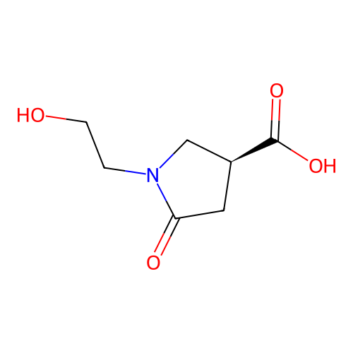 (3S)-1-(2-hydroxyethyl)-5-oxopyrrolidine-3-carboxylic acid structure