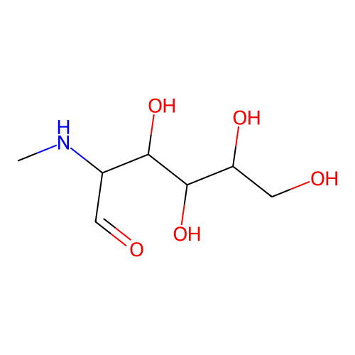 3,4,5,6-Tetrahydroxy-2-(methylamino)hexanal structure