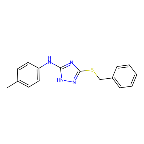 5-(Benzylthio)-N-(p-tolyl)-1H-1,2,4-triazol-3-amine structure