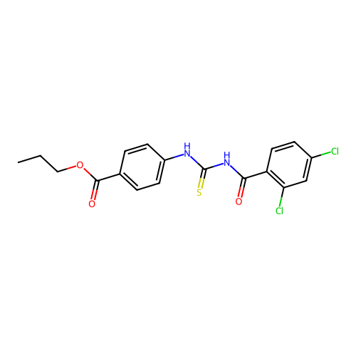 Propyl 4-[(2,4-dichlorobenzoyl)carbamothioylamino]benzoate structure