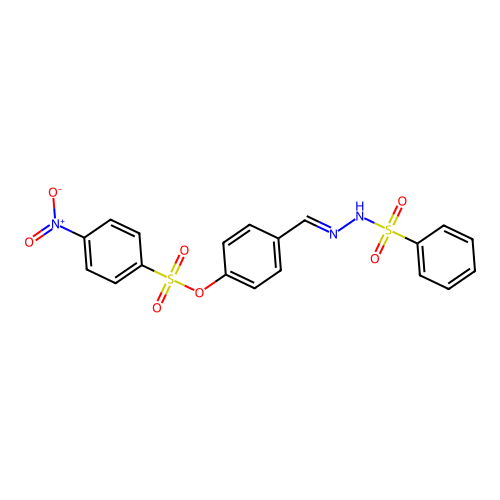 [4-[(E)-(benzenesulfonylhydrazinylidene)methyl]phenyl] 4-nitrobenzenesulfonate structure