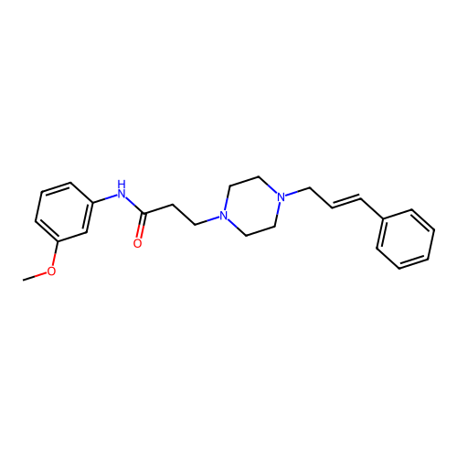 N-(3-methoxyphenyl)-3-[4-[(E)-3-phenylprop-2-enyl]piperazin-1-yl]propanamide structure