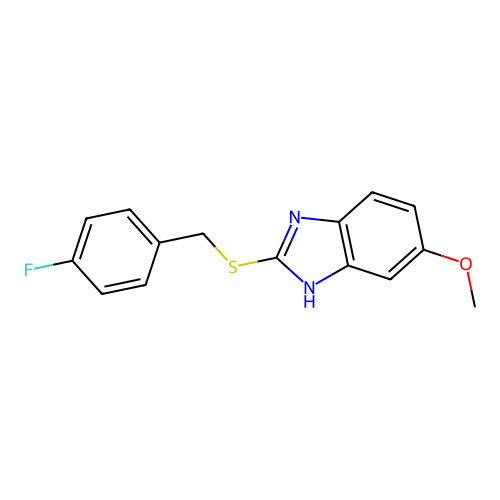 2-(4-Fluoro-benzylsulfanyl)-5-methoxy-1H-benzoimidazole structure