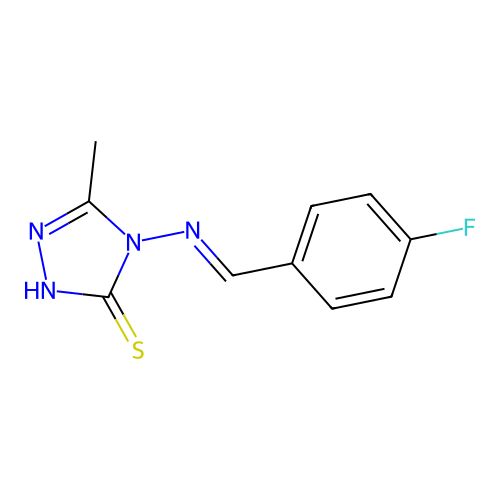 4-[(4-fluorophenyl)methylideneamino]-3-methyl-1H-1,2,4-triazole-5-thione structure