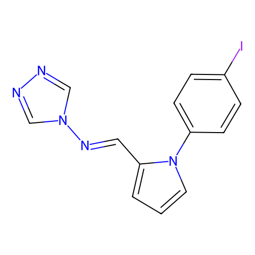 N-{(E)-[1-(4-iodophenyl)-1H-pyrrol-2-yl]methylidene}-4H-1,2,4-triazol-4-amine structure