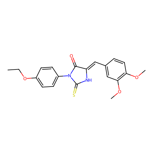 (5Z)-5-(3,4-dimethoxybenzylidene)-3-(4-ethoxyphenyl)-2-thioxoimidazolidin-4-one structure