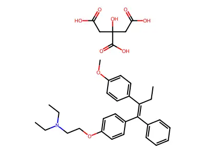 2-(p-(2-(p-Methoxyphenyl)-1-phenyl-1-butenyl)phenoxy)triethylamine citrate structure