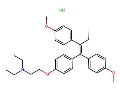 cis-2-(p-(1,2-Bis(p-methoxyphenyl)-1-butenyl)phenoxy)triethylamine hydrochloride structure