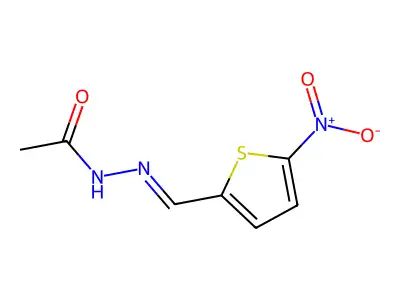 N-[(5-nitrothiophen-2-yl)methylideneamino]acetamide structure