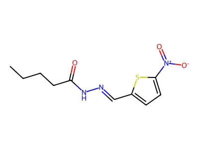 N-[(5-nitrothiophen-2-yl)methylideneamino]pentanamide structure