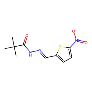 2,2-dimethyl-N-[(5-nitrothiophen-2-yl)methylideneamino]propanamide structure