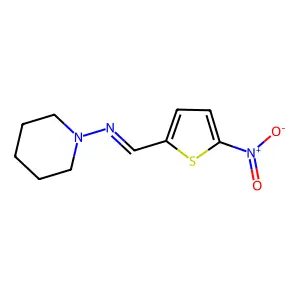 1-(5-nitrothiophen-2-yl)-N-piperidin-1-ylmethanimine structure