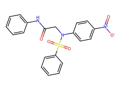 2-[N-(benzenesulfonyl)-4-nitroanilino]-N-phenylacetamide structure