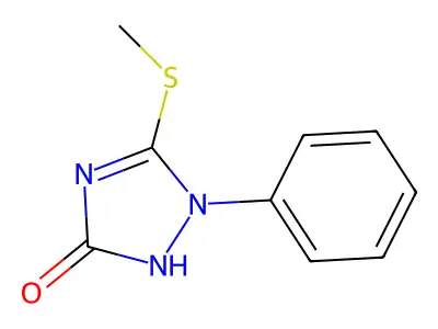 3-methylsulfanyl-2-phenyl-1H-1,2,4-triazol-5-one structure