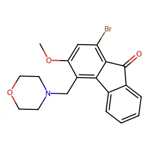 9H-Fluoren-9-one, 1-bromo-3-methoxy-4-(4-morpholinylmethyl)- structure