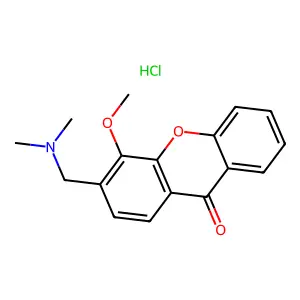 Xanthen-9-one, 3-(dimethylamino)methyl-4-methoxy-, hydrochloride structure
