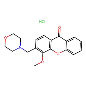 Xanthen-9-one, 4-methoxy-3-morpholinomethyl-, hydrochloride structure