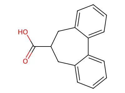 6,7-dihydro-5H-dibenzo[a,c]cycloheptene-6-carboxylic acid structure