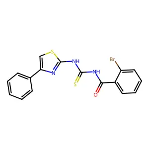 2-bromo-N-[(4-phenyl-1,3-thiazol-2-yl)carbamothioyl]benzamide structure
