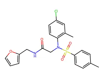 2-(4-chloro-2-methyl-N-(4-methylphenyl)sulfonylanilino)-N-(furan-2-ylmethyl)acetamide structure