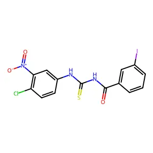 N-[(4-chloro-3-nitrophenyl)carbamothioyl]-3-iodobenzamide structure