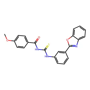 N-{[3-(1,3-benzoxazol-2-yl)phenyl]carbamothioyl}-4-methoxybenzamide structure
