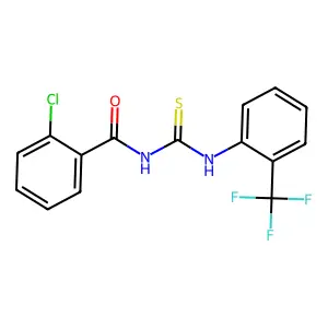 2-chloro-N-[[2-(trifluoromethyl)phenyl]carbamothioyl]benzamide structure