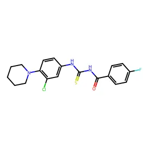N-[(3-chloro-4-piperidin-1-ylphenyl)carbamothioyl]-4-fluorobenzamide structure