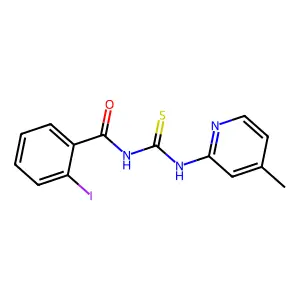 2-iodo-N-[(4-methylpyridin-2-yl)carbamothioyl]benzamide structure