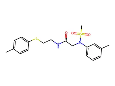 2-(3-methyl-N-methylsulfonylanilino)-N-[2-(4-methylphenyl)sulfanylethyl]acetamide structure