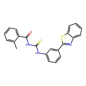 N-[[3-(1,3-benzothiazol-2-yl)phenyl]carbamothioyl]-2-methylbenzamide structure