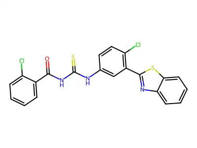 N-[[3-(1,3-benzothiazol-2-yl)-4-chlorophenyl]carbamothioyl]-2-chlorobenzamide structure