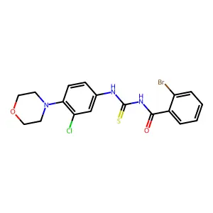 2-bromo-N-[(3-chloro-4-morpholin-4-ylphenyl)carbamothioyl]benzamide structure