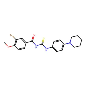 3-bromo-4-methoxy-N-[(4-piperidin-1-ylphenyl)carbamothioyl]benzamide structure