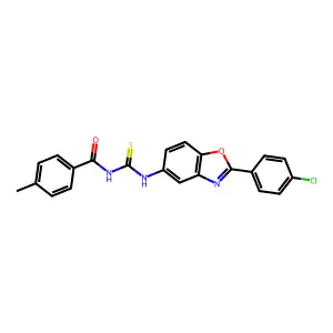 N-[[2-(4-chlorophenyl)-1,3-benzoxazol-5-yl]carbamothioyl]-4-methylbenzamide structure