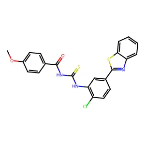 N-[[5-(1,3-benzothiazol-2-yl)-2-chlorophenyl]carbamothioyl]-4-methoxybenzamide structure