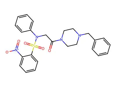 N-[2-(4-benzylpiperazin-1-yl)-2-oxoethyl]-2-nitro-N-phenylbenzenesulfonamide structure