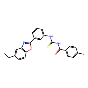 N-[[3-(5-ethyl-1,3-benzoxazol-2-yl)phenyl]carbamothioyl]-4-methylbenzamide structure